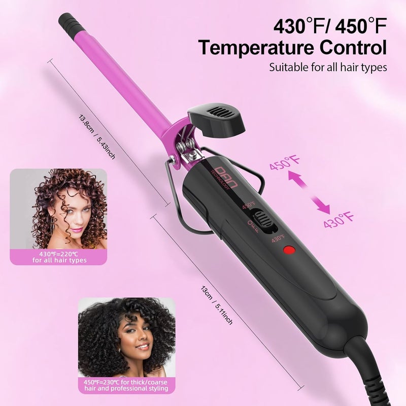 DAN Technology Small Ceramic Curling Wand with Adjustable Temperature for Tight Curls on Short & Long Hair (3/8 Inch, 10MM) - Image 5